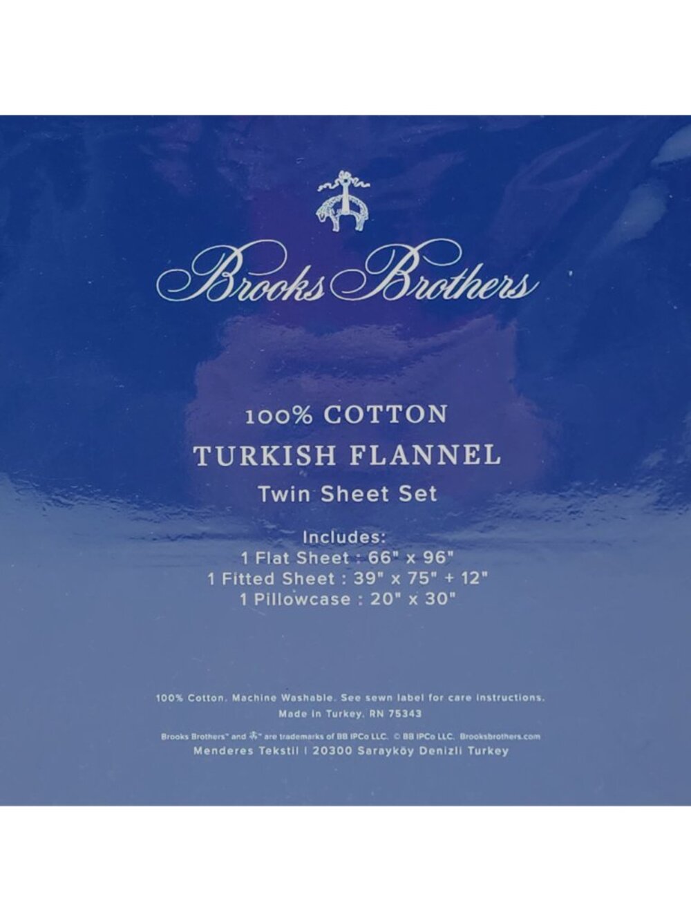 Brooks Brothers Turkish Flannel Twin Sheet Set 100% Cotton Striped Beige - Picture 3 of 6